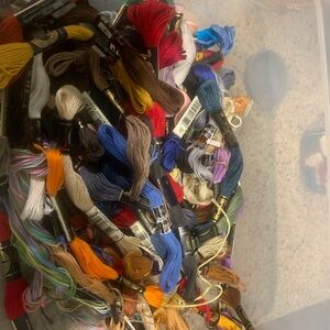 Multiple Crosstitch items, including over 50 units of embroidery floss